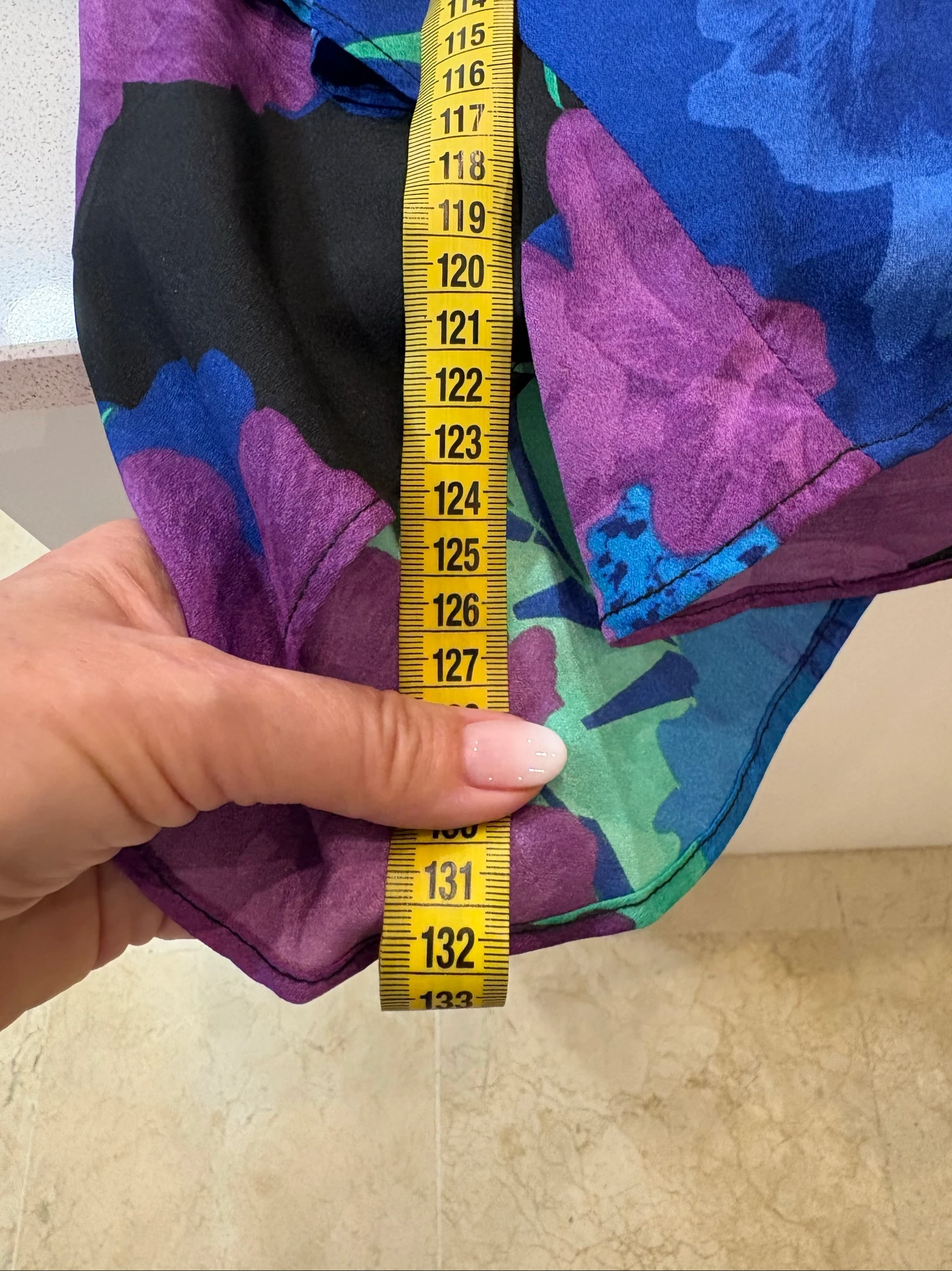 Calvin Klein jurk met bloemenprint blauw/paars, asymmetrisch, maat 4 (US) maat 36/38 – photo 10